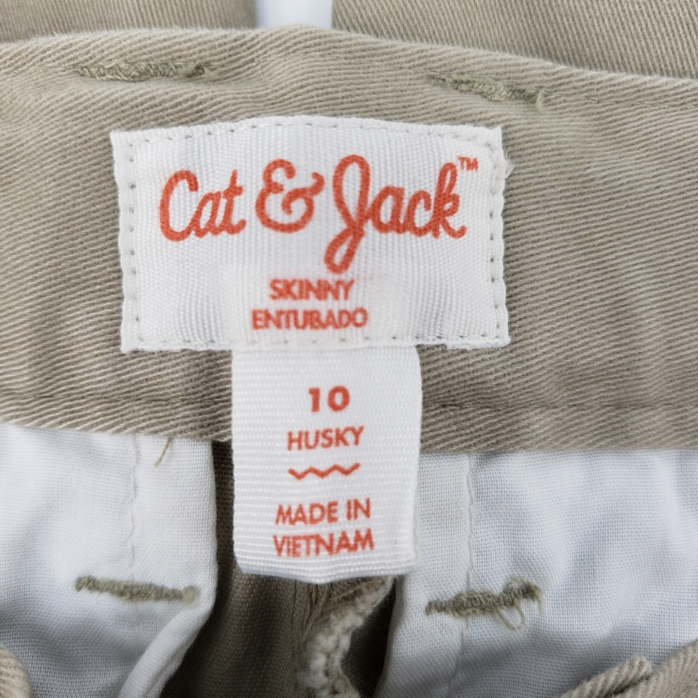 NWT Cat & Jack Boys School Uniform Pants Size 10 Husky  Four Pack Vintage Khaki - Picture 4 of 8